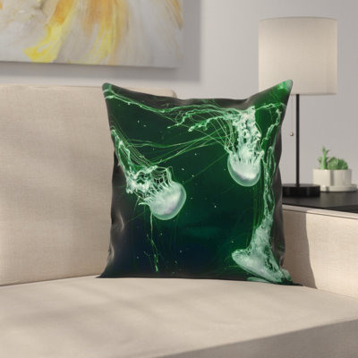 Katelyn Smith Green Jellyfish Pillow Cover
