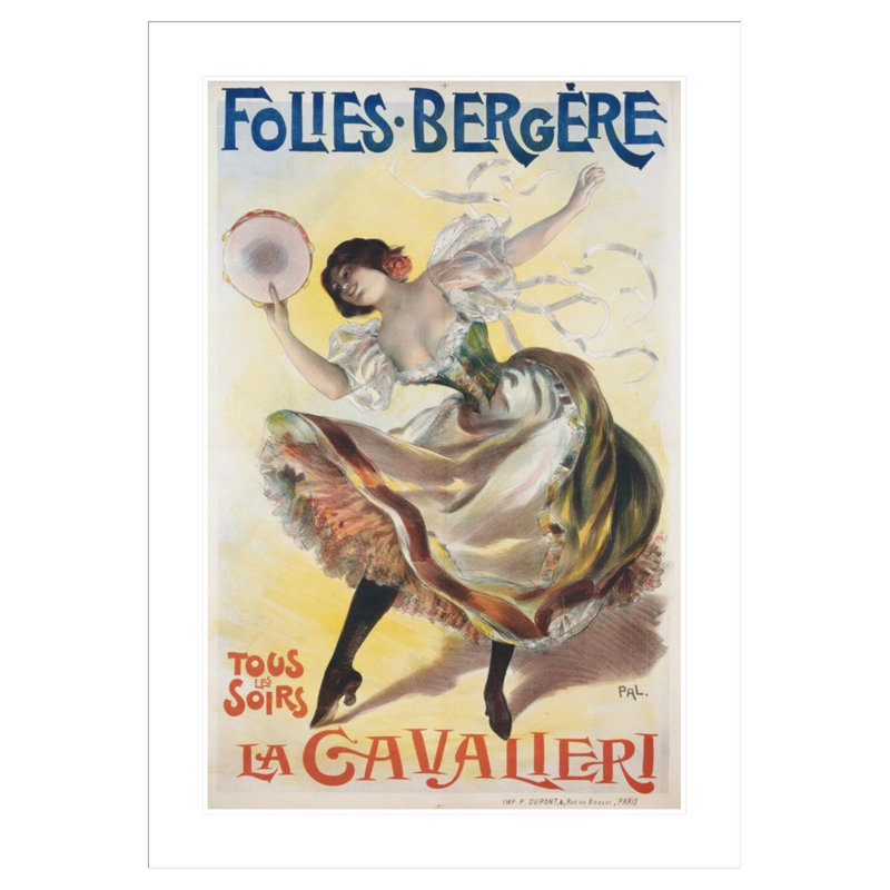 Affiche «Folies Bergere» par Pal - Impression sur toile encadrée, 41.5" H x 29.63" W