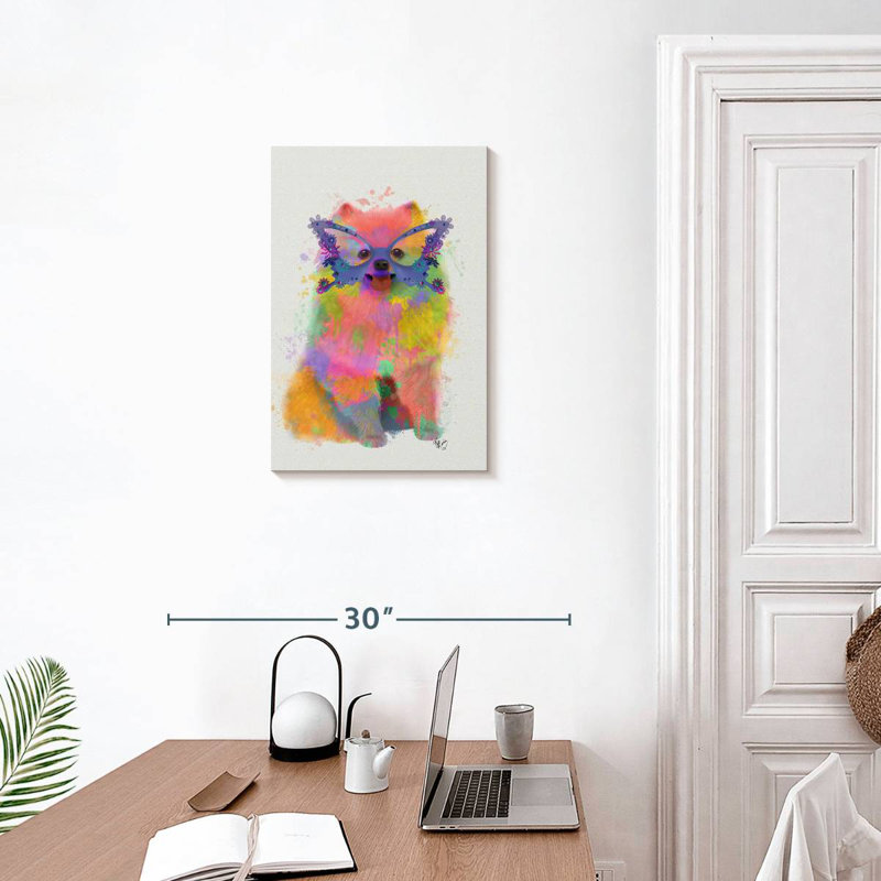 Brampt Rainbow Splash Pomeranian, 24" H x 16" W