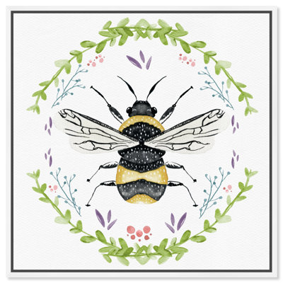 Animals Pastel Bumblebee Insects  Painting Print on Canvas