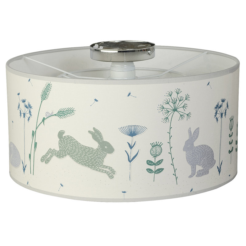 Bellflower Flush Mount, Blue/White