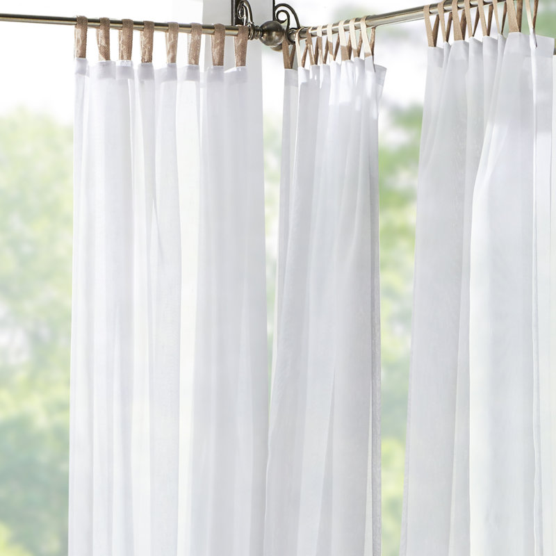 Panneau de rideau simple intérieur / extérieur Janig, l 52 po x L 84 po, Blanc