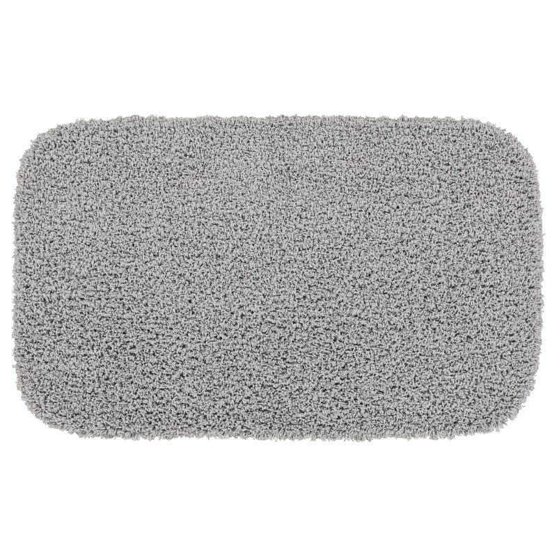 Frechette Nylon Bath Rug with Non-Slip Backing, Platinum Gray, 24" W x 40" L