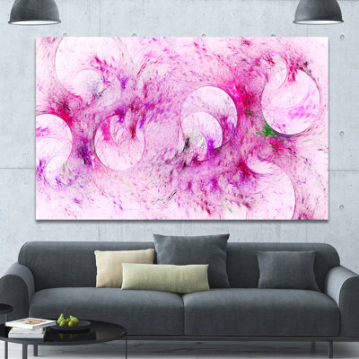 « rose blanc fractal glass texture », impression sur toile tendue