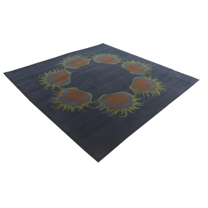 Tapis carré bleu marine Otto