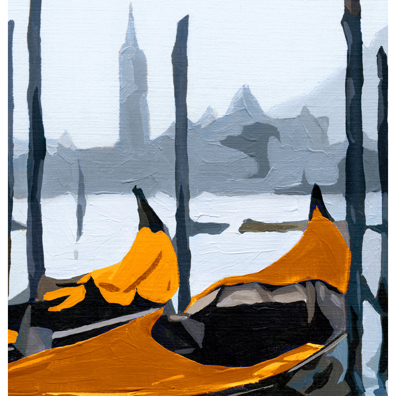 Gondoles Venise Orange Wall Hanging, 140 cm H x 160 cm W x 0.2 cm D