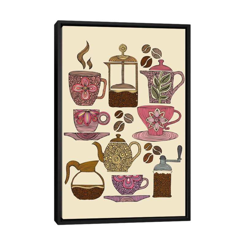 «Have Some Coffee», impression sur toile tendue, H 26 po x l 18 po x P 1,5 po, Toile avec cadre noir