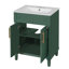 Meuble-lavabo 24 po avec lavabo intégré en céramique, armoire avec 2 portes, lavabo simple pour petites et moyennes toilettes