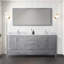Meuble-lavabo double blanc 72 po X P 22 po D, plateau en marbre de Carrare et Miroir-117984909-117984910