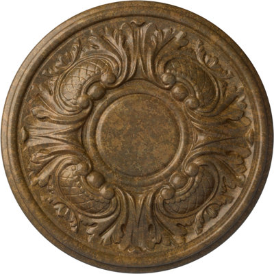 Endurathane Wakefield Ceiling Medallion, 11 3/4"OD x 1 1/4"P (Fits Canopies up to 3 5/8"), Hand-Painted Rubbed Bronze Finish