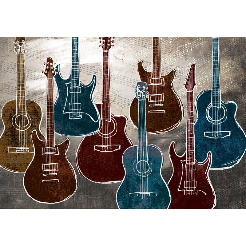 Guitar Party - Wrapped Canvas Art Prints, 20cm H x 30cm W x 3.8cm D