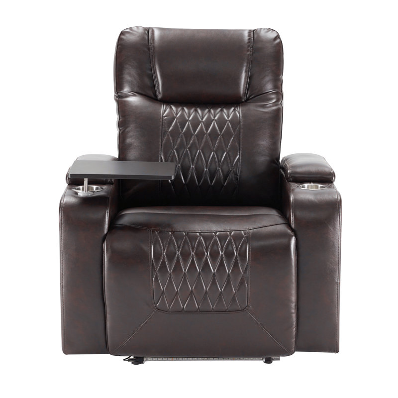 Comfortable Recliner Chair with USB Port and Hidden Storage for Relaxation, Brown