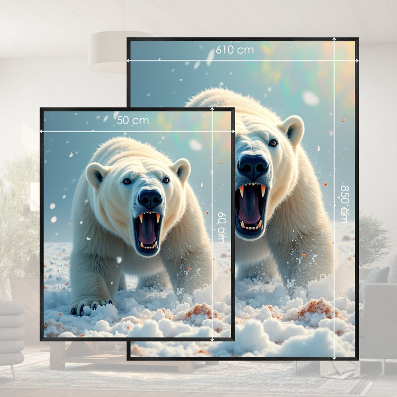 Single Picture Frame LED Illuminated Wall Art Wall Art on Glass / Aluminium, 60cm H x 50cm W