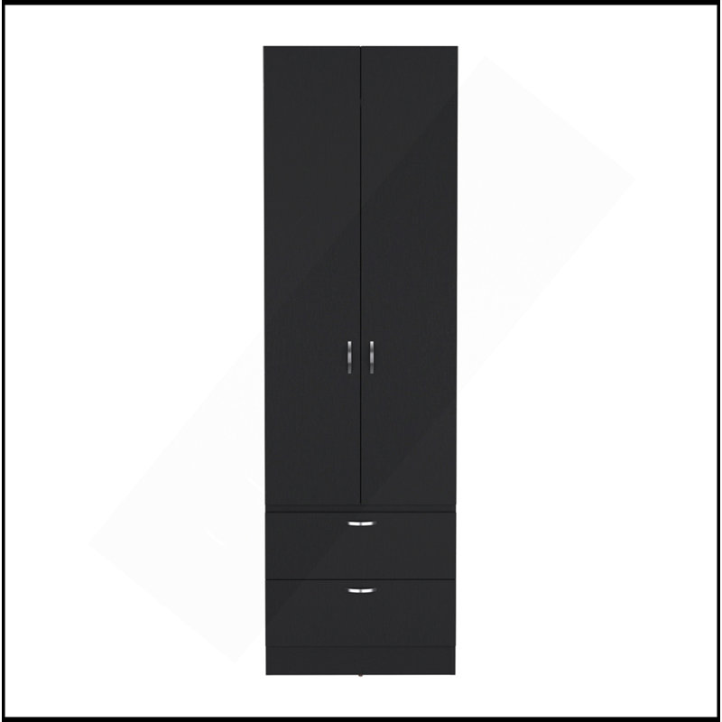 Armoire Marlton, chambre à coucher, noir, Noir