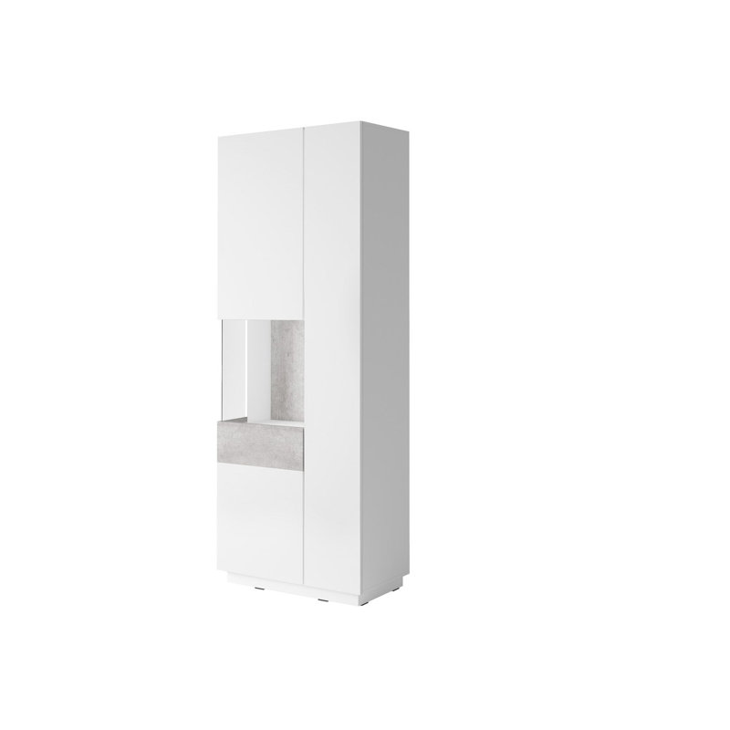 Avelino Display Cabinet, Concrete Grey/White