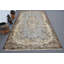Tapis turc élégant avec motif floral rétro dans des tons beiges apaisants - jaune / gris