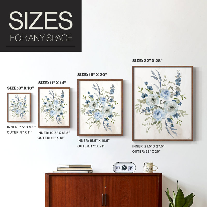 Sweet Blues I, reproduction encadrée - bois massif, H 15 po x l 12 po, Noyer
