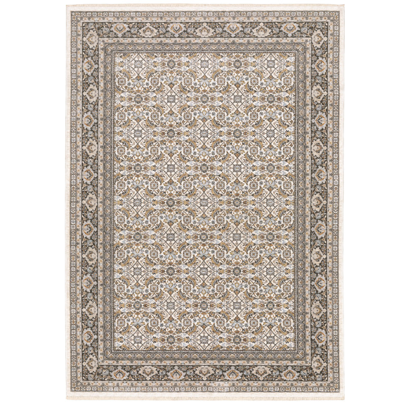 Tapis oriental gris Atherine, Rectangle 7 pi 10 po x 10 pi 10 po