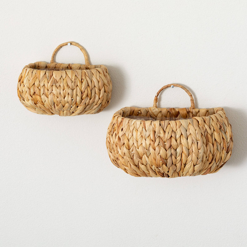 Ensemble de 2 paniers muraux naturels 7 "et 6"