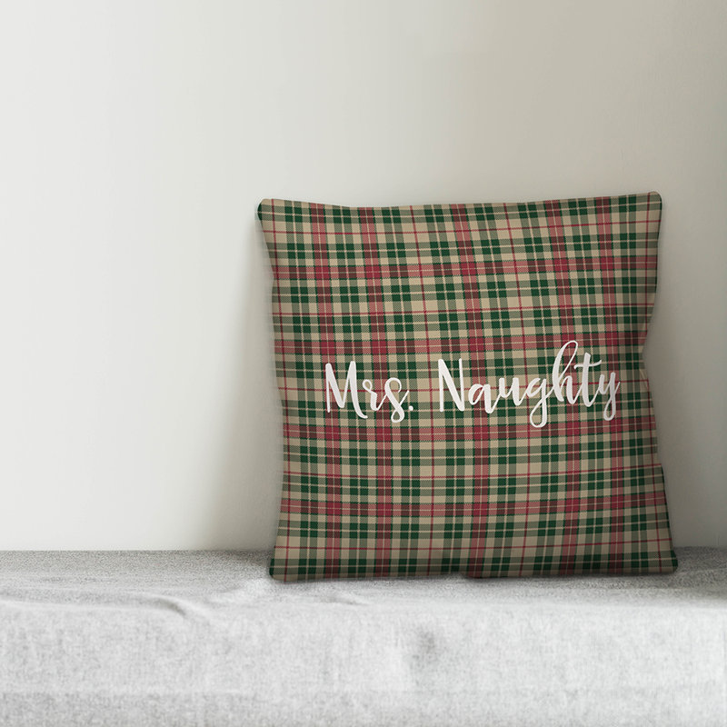 Plaid Reversible Throw Pillow, Throw Pillow