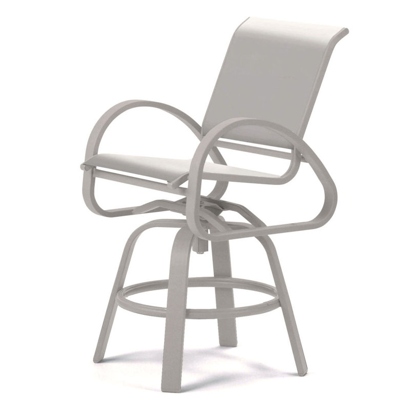 Tabouret de bar Holna, Neige texturée, Blanc 6D Sunbrella®
