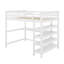 Lit mezzanine double avec tablettes de rangement et bureau-704342355