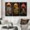 «Amarita Magical Mushroom Vintage Illustration», 3 pièces sur toile