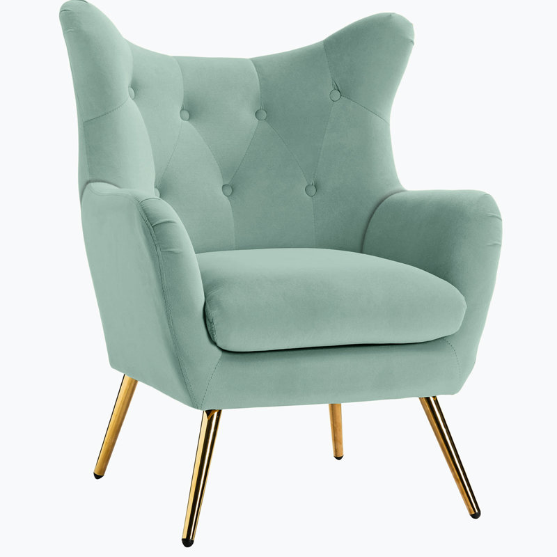 Chaise de bureau en velours, Sauge