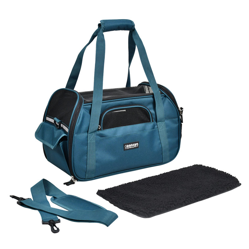 Boîtes de transport souples pour animaux, 19 po, bleu sarcelle