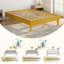 Base de lit plateforme en bois de 12 po de hauteur, lit plateforme en bois massif avec support de lattes robuste, sans tête de lit, aucun sommier requis-1814727176-1814727175