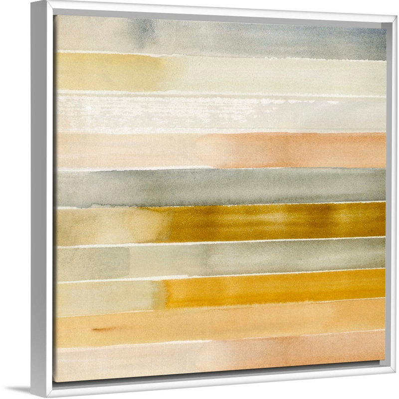 Reproduction d’art sur toile, "Dreaming Borders I" par Annie Warren, Cadre flottant blanc, H 38 po x l 38 po x P 1,75 po