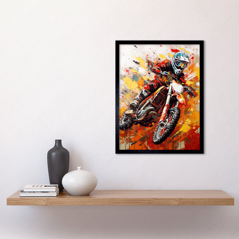 Motocross Race Motorcycle Sport - Single Picture Frame Print