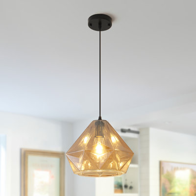 1 - Light Single Modern  Geometric Class Pendant for Dining Room, Kitchen, Foyer, Hallway, Bedroom, Coffee