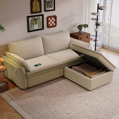 This Is A Multi-Functional Sofa With A 85-Inch Convertible Sofa Bed. It Is In A Two-In-One Design, Suitable For Both Sitting And Lying. It Is Made Of