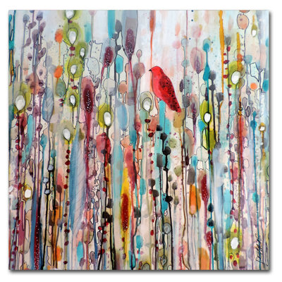  Wrapped Canvas Wall Art - Sylvie Demers 'La Vie Comme Un Passage' Wall Art for Living Room, Bedroom, or Office Décor - 14x14