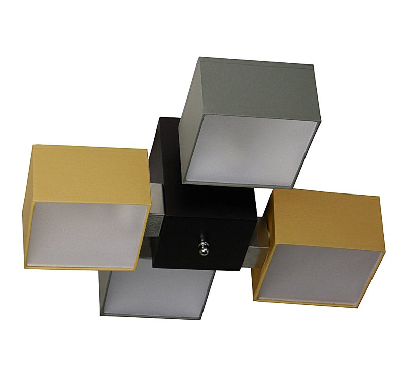 Miranda Semi Flush Mount, Wenge, Dark grey/Silver