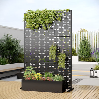 Panneau d'intimité en treillis avec jardinière pour l'intérieur / extérieur / décoration / jardin