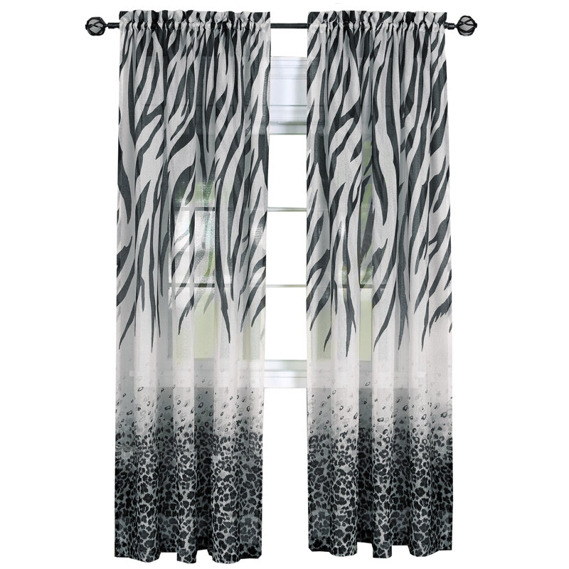 Anite Sheer Curtain Single Panel, 50" W x 84" L, Brown