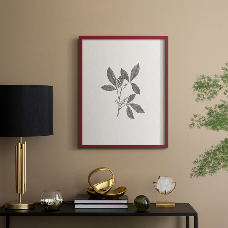 Reproduction encadrée rétro en bois massif XCV III, H 30 po x l 24 po, Rouge