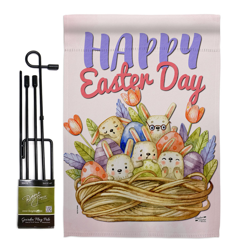 Ensemble de drapeaux en polyester 18 x 13 po Bunnies