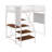 Twin Size Loft Metal Bed With Built-In Charging Station And LED Light-391460461