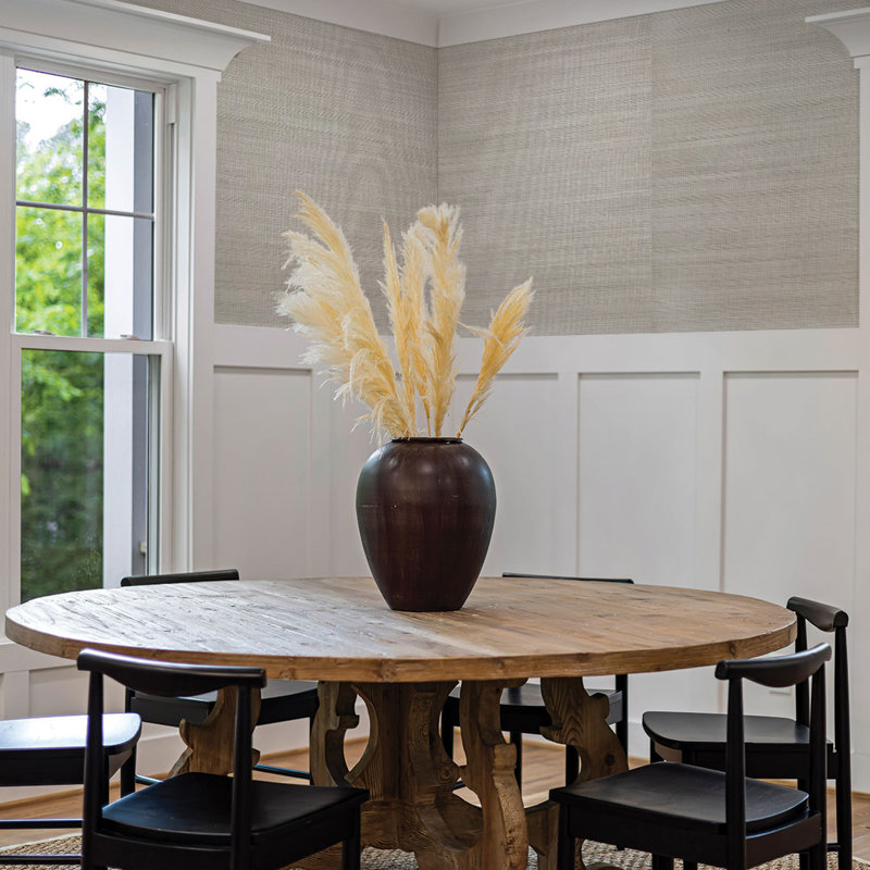 Papier peint sisal monochromatique Authentic Grasscloth, Taupe / argent
