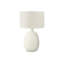 Lampe de table, abat-jour tambour en lin ivoire, résine crème texturée riche, 26 pouces