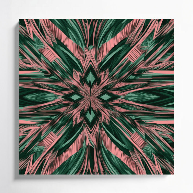 Art mural sur toile vert Op Art 59
