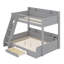 Bunk Beds With Storage Shelves ,Drawer, LED ,Charging Station, Guardrails And Ladder-1998733405