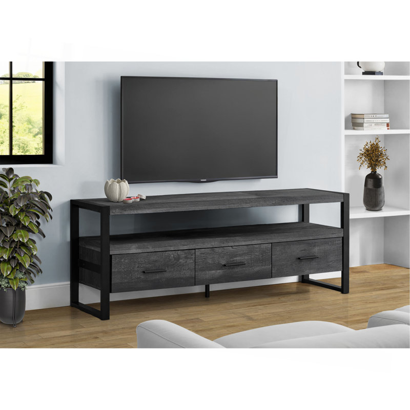 Celestina TV Stand, Black, 21.75"H x 59"L x 15.5"W