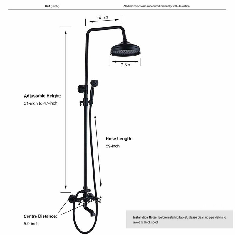 Pomme de douche réglable avec valve brute