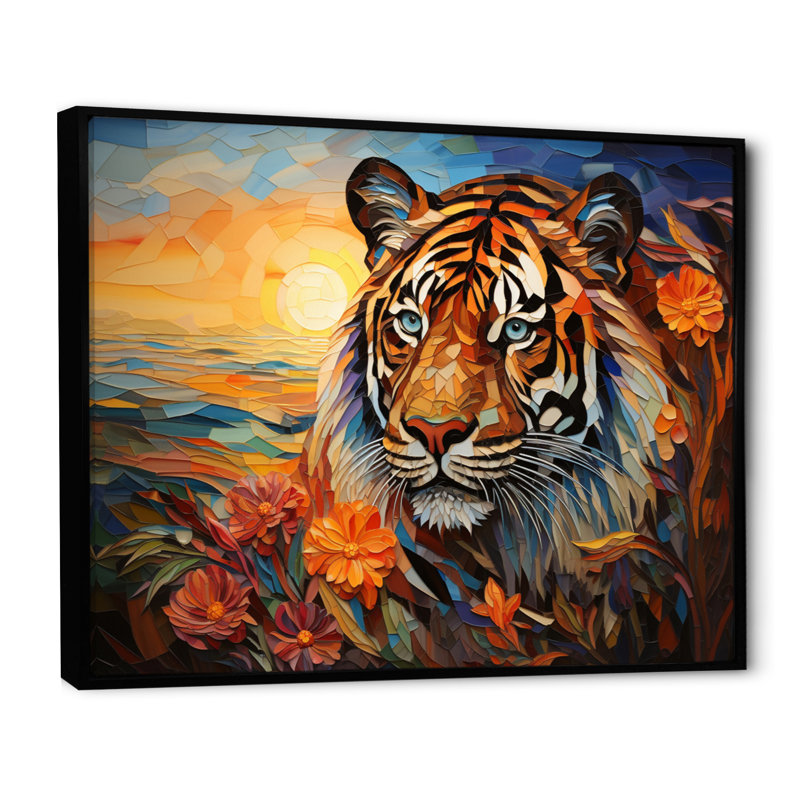 Ngorongoro Mosaic Capture The II - Animals Wall Art Prints, H 30 po x l 40 po x P 1,5 po, Cadre flottant noir