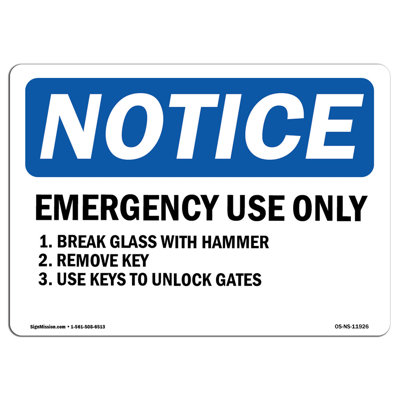 Utilisation d'urgence seulement 1. Briser le verre avec le marteau