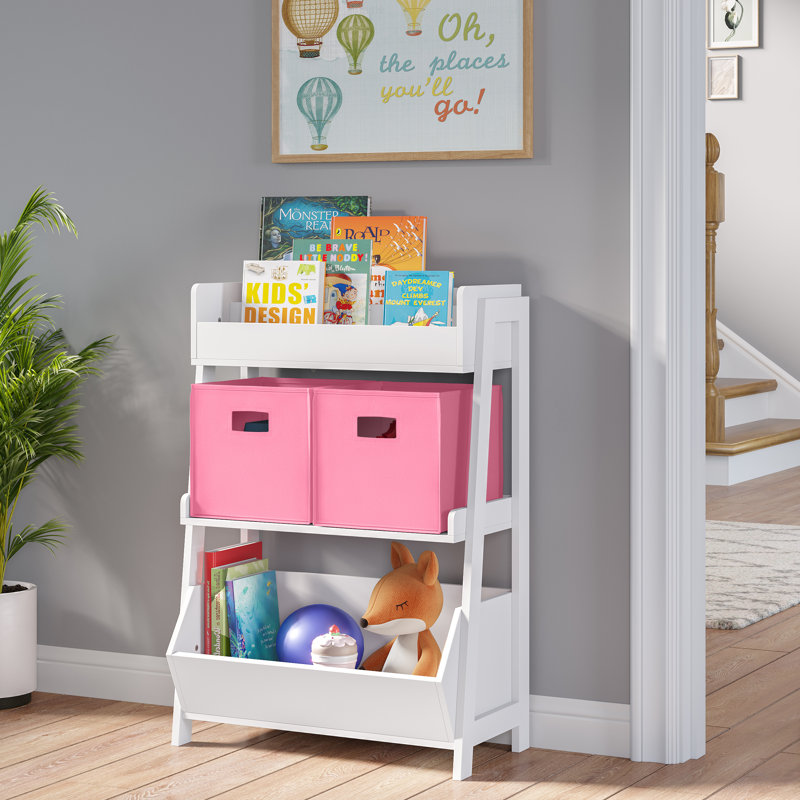 RiverRidge Kids 2pc Fabric Collapsible Storage Cube Organizers with Handles for Playroom Organization - Pink, Pink